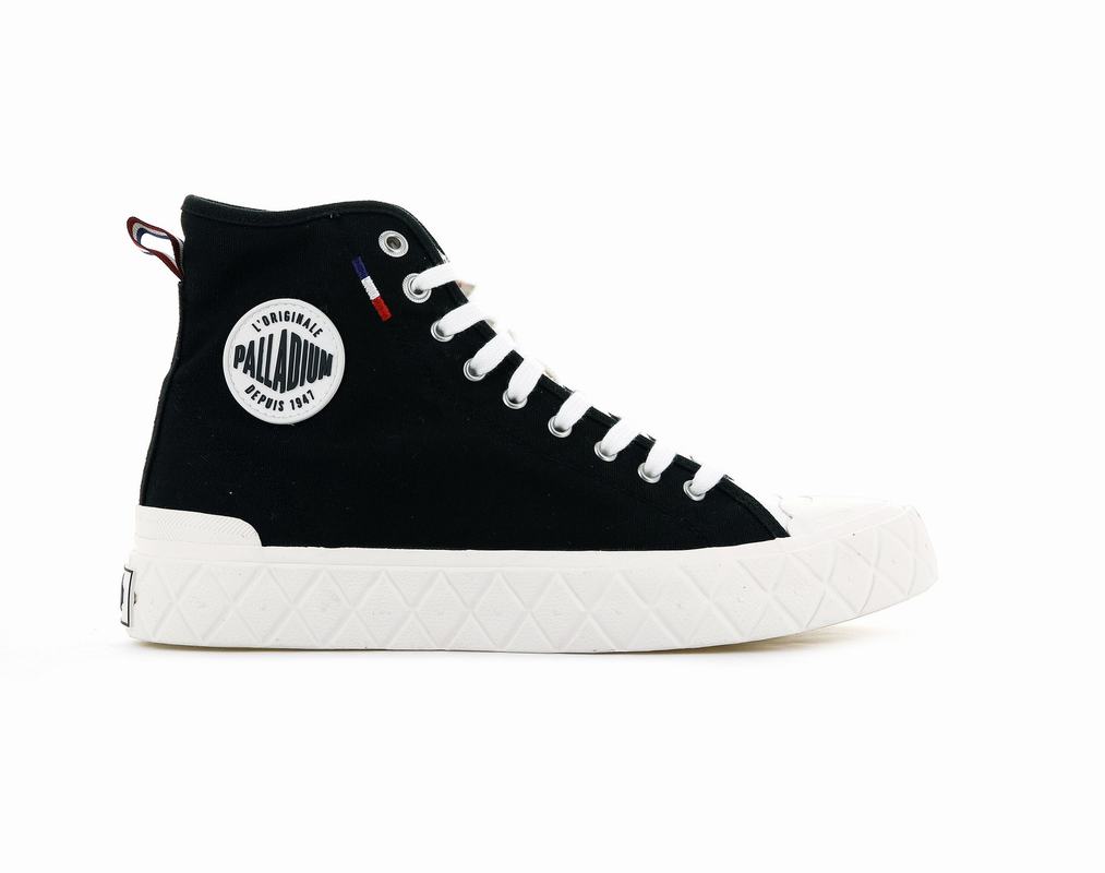 Palladium Palla Ace Canvas Mid Mens High Top Sneakers Black Australia [FRDPLS-345]